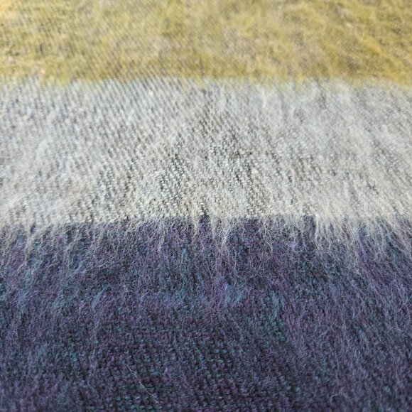 Like New Striped Colorblock Alpaca Scarf Blue Green - Picture 4 of 6